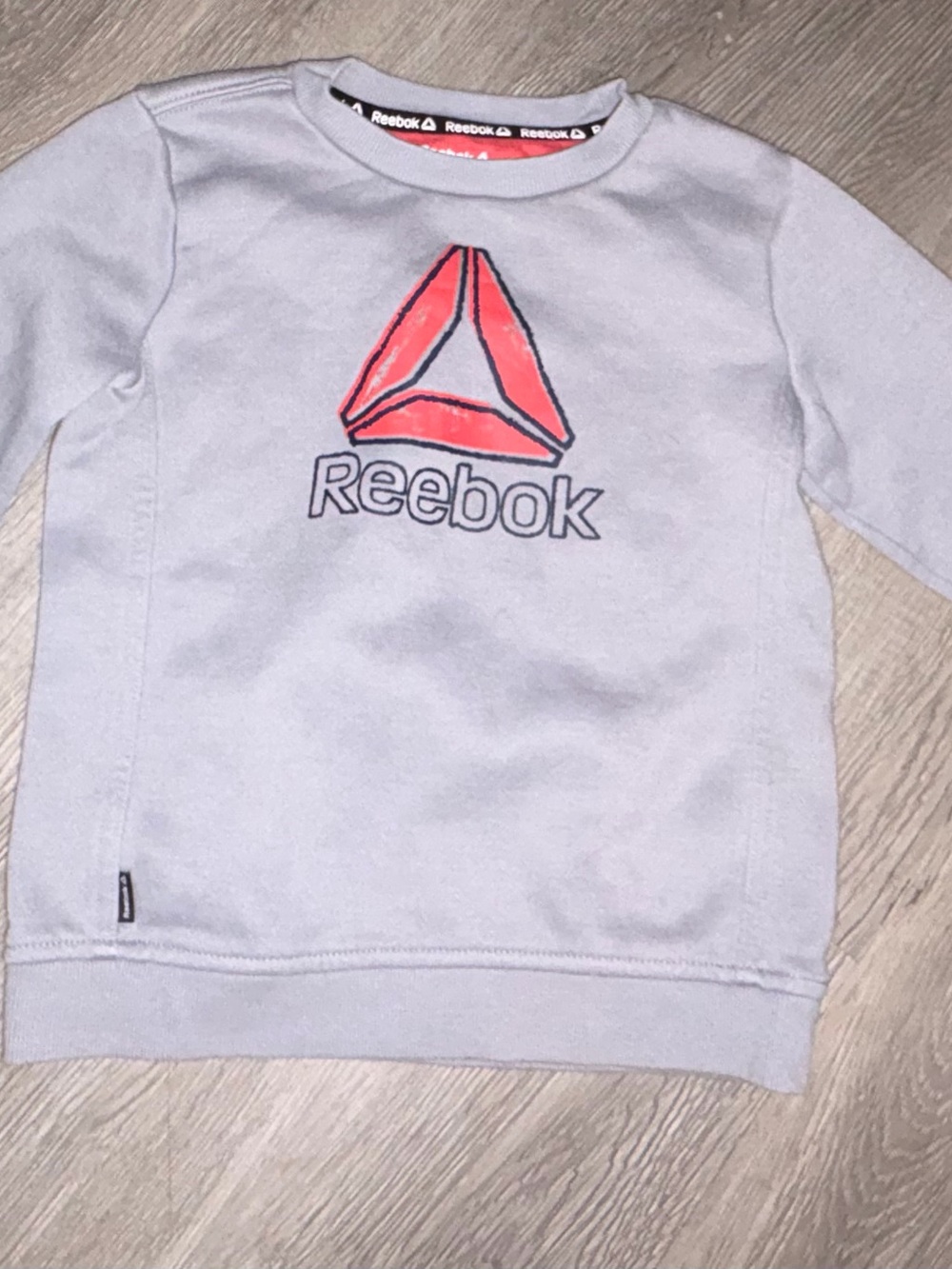Reebok Kids' Light Gray Sweatshirt with Coral Logo